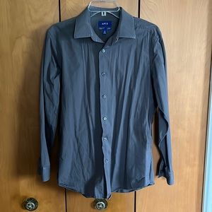 Gray Apt 9 button down dress shirt. Neck 16, 32/33 smoke free, no rips or stains